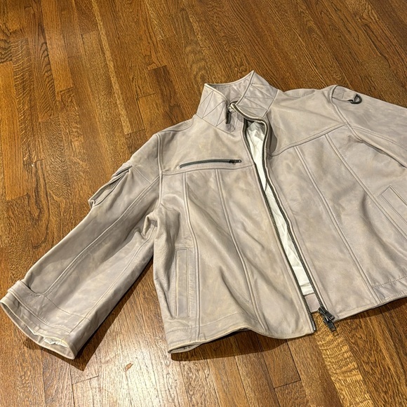 NWT Free People We The Free Skyline Leather Jacket Jack Rabbit - Picture 9 of 11